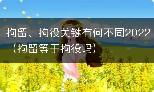 拘留、拘役关键有何不同2022（拘留等于拘役吗）