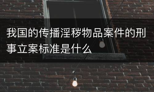 我国的传播淫秽物品案件的刑事立案标准是什么