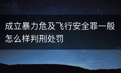 成立暴力危及飞行安全罪一般怎么样判刑处罚