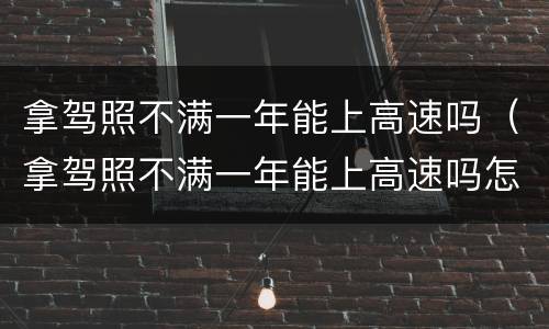 拿驾照不满一年能上高速吗（拿驾照不满一年能上高速吗怎么处罚）