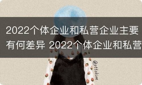 2022个体企业和私营企业主要有何差异 2022个体企业和私营企业主要有何差异呢