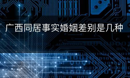 广西同居事实婚姻差别是几种
