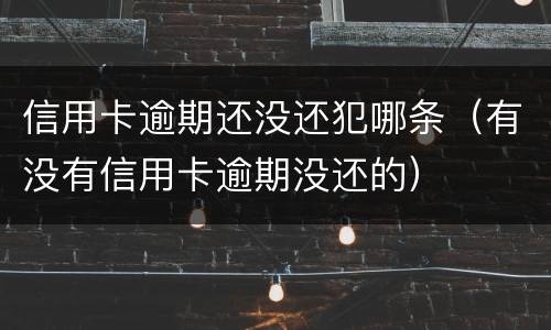 信用卡逾期还没还犯哪条（有没有信用卡逾期没还的）