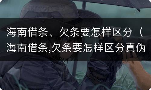 海南借条、欠条要怎样区分（海南借条,欠条要怎样区分真伪）