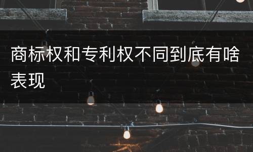 商标权和专利权不同到底有啥表现