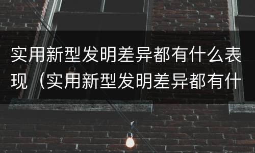 实用新型发明差异都有什么表现（实用新型发明差异都有什么表现形式）