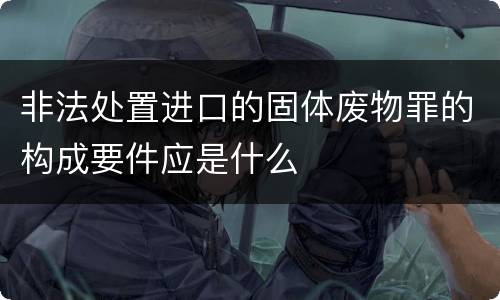 非法处置进口的固体废物罪的构成要件应是什么