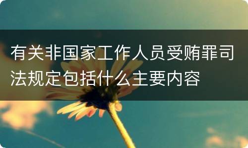 有关非国家工作人员受贿罪司法规定包括什么主要内容