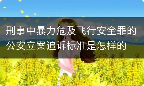 刑事中暴力危及飞行安全罪的公安立案追诉标准是怎样的