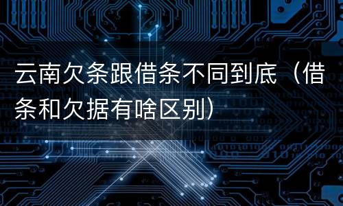 云南欠条跟借条不同到底（借条和欠据有啥区别）