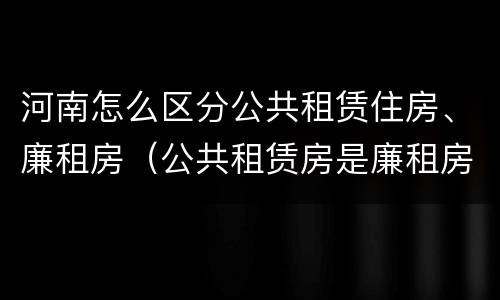 河南怎么区分公共租赁住房、廉租房（公共租赁房是廉租房吗）