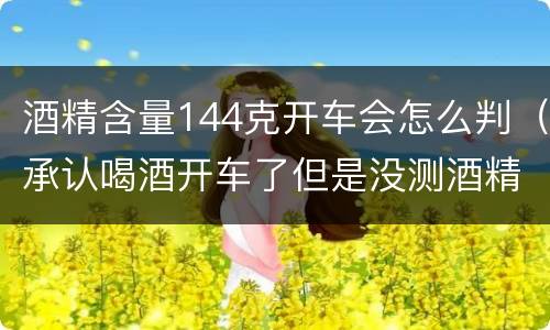酒精含量144克开车会怎么判（承认喝酒开车了但是没测酒精含量怎么定罪）