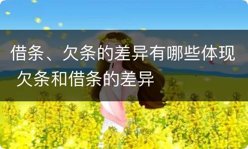 借条、欠条的差异有哪些体现 欠条和借条的差异