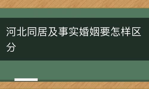 河北同居及事实婚姻要怎样区分