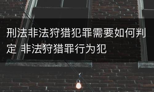 刑法非法狩猎犯罪需要如何判定 非法狩猎罪行为犯