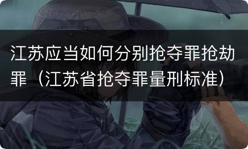 江苏应当如何分别抢夺罪抢劫罪(江苏省抢夺罪量刑标准)