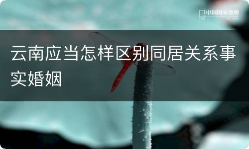 云南应当怎样区别同居关系事实婚姻