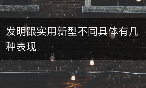 发明跟实用新型不同具体有几种表现