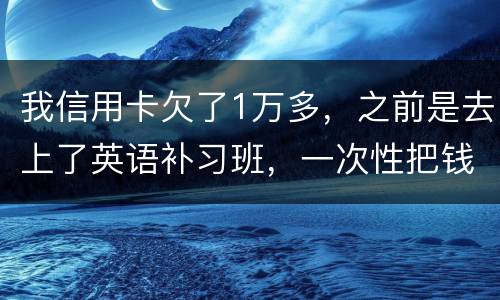 我信用卡欠了1万多，之前是去上了英语补习班，一次性把钱刷了，准备每个月按信用