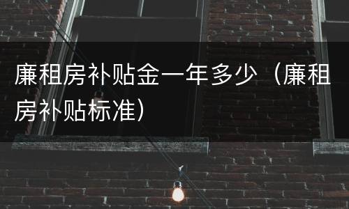 廉租房补贴金一年多少（廉租房补贴标准）