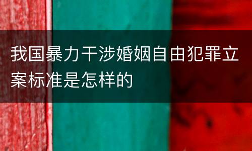我国暴力干涉婚姻自由犯罪立案标准是怎样的