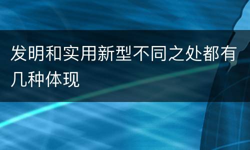 发明和实用新型不同之处都有几种体现