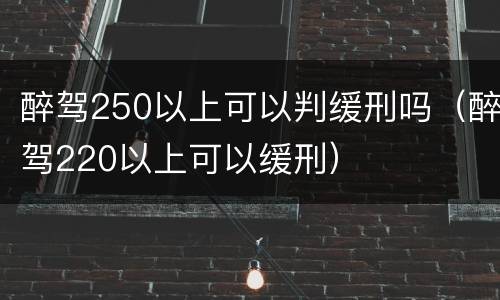 醉驾250以上可以判缓刑吗（醉驾220以上可以缓刑）