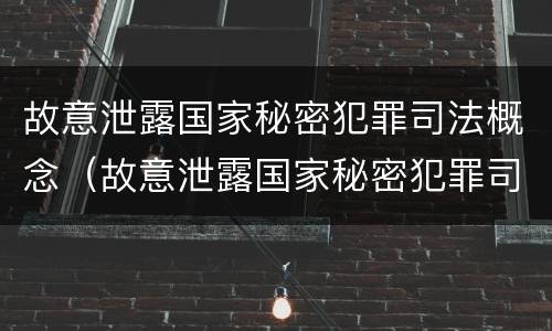故意泄露国家秘密犯罪司法概念（故意泄露国家秘密犯罪司法概念的认定）