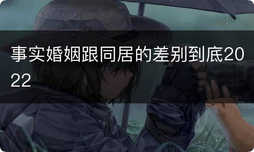 事实婚姻跟同居的差别到底2022