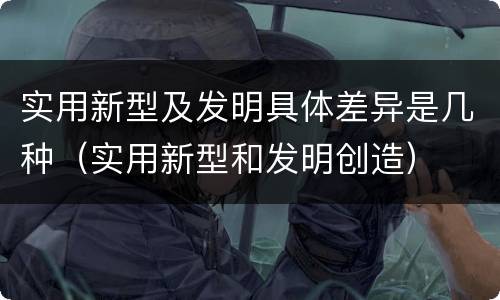 实用新型及发明具体差异是几种（实用新型和发明创造）
