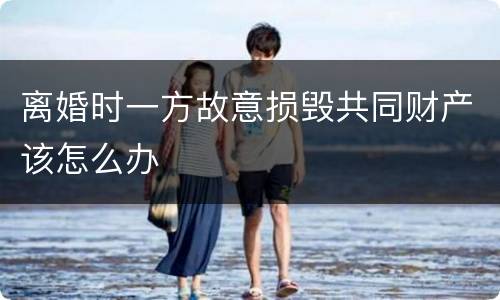 离婚时一方故意损毁共同财产该怎么办