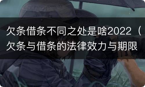 欠条借条不同之处是啥2022（欠条与借条的法律效力与期限）