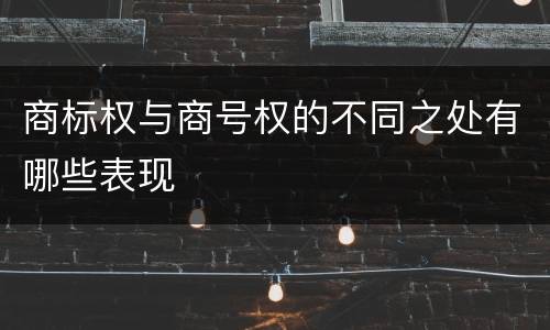 商标权与商号权的不同之处有哪些表现