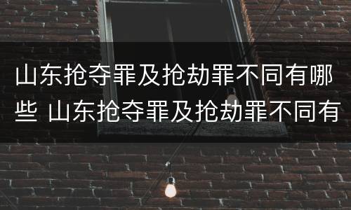 山东抢夺罪及抢劫罪不同有哪些 山东抢夺罪及抢劫罪不同有哪些情形