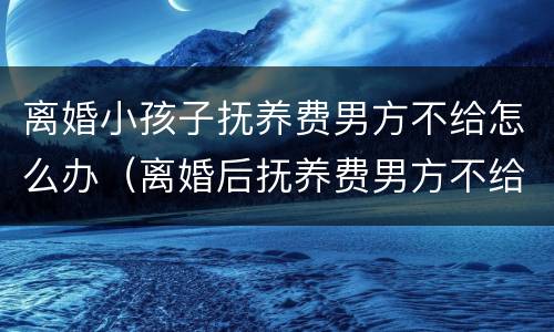 离婚小孩子抚养费男方不给怎么办（离婚后抚养费男方不给怎么办）