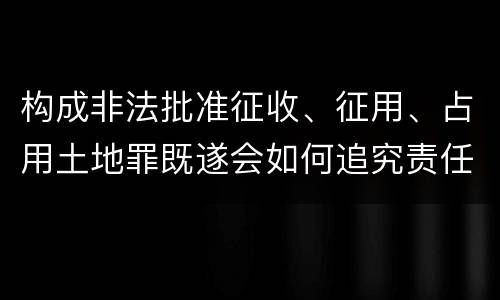 构成非法批准征收、征用、占用土地罪既遂会如何追究责任