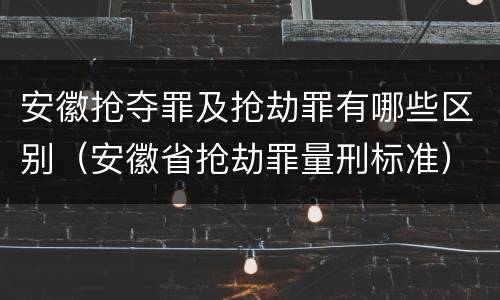 安徽抢夺罪及抢劫罪有哪些区别（安徽省抢劫罪量刑标准）