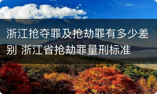 浙江抢夺罪及抢劫罪有多少差别 浙江省抢劫罪量刑标准