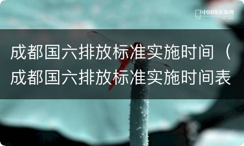 成都国六排放标准实施时间（成都国六排放标准实施时间表）