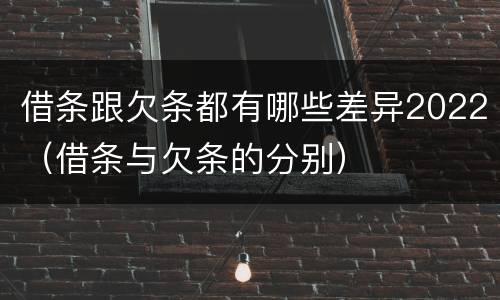 借条跟欠条都有哪些差异2022（借条与欠条的分别）