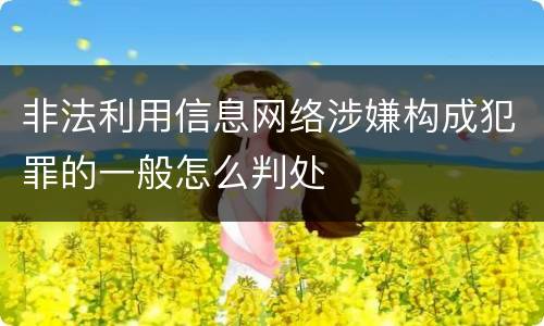 非法利用信息网络涉嫌构成犯罪的一般怎么判处