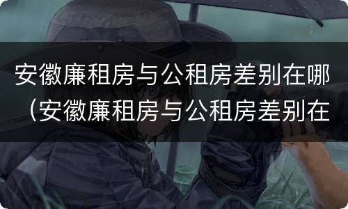 安徽廉租房与公租房差别在哪（安徽廉租房与公租房差别在哪里）