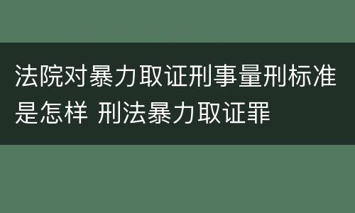 法院对暴力取证刑事量刑标准是怎样 刑法暴力取证罪