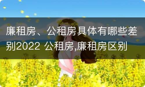 廉租房、公租房具体有哪些差别2022 公租房,廉租房区别