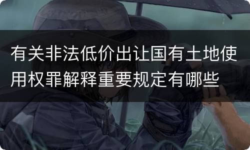 有关非法低价出让国有土地使用权罪解释重要规定有哪些