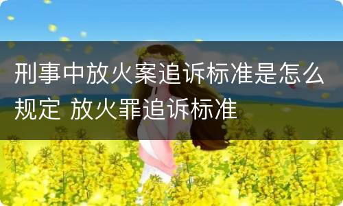 刑事中放火案追诉标准是怎么规定 放火罪追诉标准