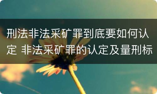 刑法非法采矿罪到底要如何认定 非法采矿罪的认定及量刑标准