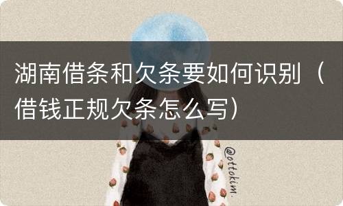 湖南借条和欠条要如何识别（借钱正规欠条怎么写）