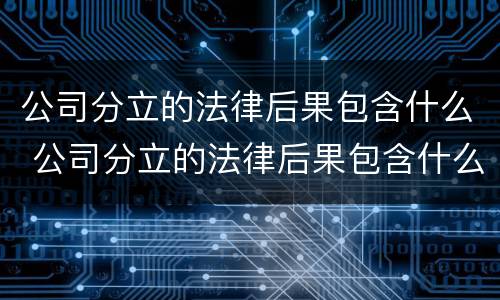 公司分立的法律后果包含什么 公司分立的法律后果包含什么问题