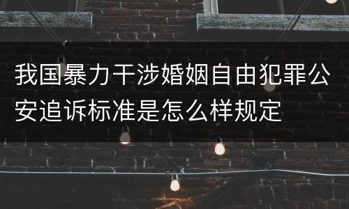我国暴力干涉婚姻自由犯罪公安追诉标准是怎么样规定